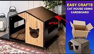 DIY Cat House cardboard | Easy Crafts Cat House Using Cardboard