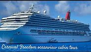 Carnival Freedom 4 day Bahamas cruise | Oceanview Room tour