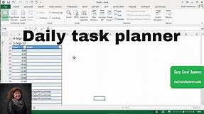 Create a daily task planner with Excel