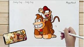 How to Draw Donkey Kong And Diddy Kong