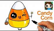 How to Draw Cute Candy Corn Easy | Cartoon Food