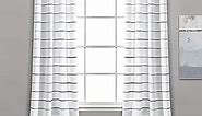 Lush Decor Ombre Stripe Yarn Dyed Cotton Window Curtains Panel Pair, 40" W x 108" L, Navy