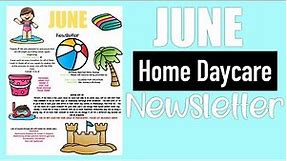 June In Home Daycare Newsletter