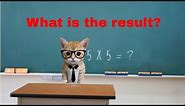 Banana cat learns math | cats meme school series | Banana cat learning multiplication table 5 p1