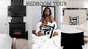 EXTREME Bedroom Makeover Reveal - Modern Glam Black and White Bedroom