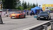 BMW 540i E39 4.4K vs 2JZ Toyota Supra Mk4 1/8mile drag race