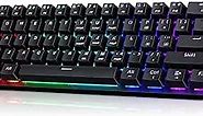 Portable 60% Mechanical Gaming Keyboard, Wired Keyboard with Blue Switches,LED Customization Backlit,61 Keys Ultra-Compact Mini Office Keyboard for PC/Mac/Xbox,Easy to Carry On Trip