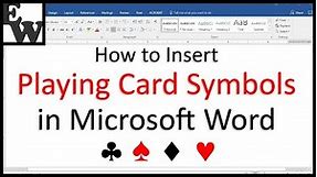 How to Insert Playing Card Symbols in Microsoft Word