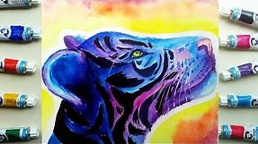 Watercolor Galaxy Tiger - Animals Painting Tutorial