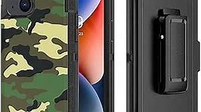 Szfirstey Case with Belt-Clip Compatible with iPhone 14 for iPhone 13,Rugged Shockproof/Dust Proof Military Protective Tough Phone Cover Heavy Duty (Camouflage)