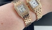 Cartier Santos Demoiselle and Panthere Small Rose Gold Diamond Watches Wrist Roll | SwissWatchExpo