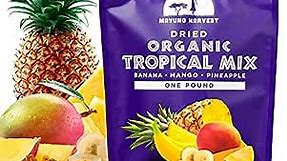 Mavuno Harvest Tropical Mix Dried Fruit Snack | Unsweetened Organic Mixed Dried Fruit | Gluten Free Healthy Snacks for Kids and Adults | No Sugar Added, Vegan, Non GMO | 1 Pound Resealable Bag