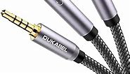 DUKABEL Headsets Splitter Adapter, 3.5mm Jack Separate Headphone & Mic Plug Adapter 3.5mm Combo Audio Adapter Cable for PS4 Gaming Headset PC Xbox One Laptop -