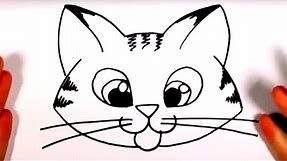 How To Draw A Cute Kitten Face - Tabby Cat Face Drawing Art for Kids | CC