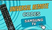 Universal Remote Codes for Samsung TV | How to set up the Universal Remote of your Samsung Smart TV