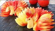 Art In Apple Peacocks | Fruit Carving Garnish | Apple Art | Party Garnishing