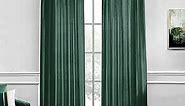 XTMYI Luxury Curtains for Living Room,Emerald Dark Green Sheer Linen to Match Gold Art Deco Curtains for Bedroom,Set of 2 Panel Curtains,50 Wide x 108 Inches Long