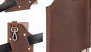 Hengwin Leather Phone Belt Clip Case fits for iPhone 15 Pro Max 14 Plus 13 Pro Max 12 Pro Max 11 Pro Max XS Max 8 Plus, Horizontal/Vertical Cell Phone Holder Belt Holster Travel Waist Pouch (Brown)