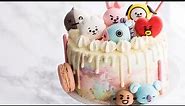 How to Make an Amazing BT21 Cake - Euniee Cafe 방탄소년단 케이크 만들기! 은이 카페 - BT21ケーキの作り方