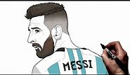 How To Draw Lionel Messi | Step By Step | Football : Soccer