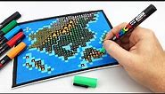 How To Hand Draw A Pixel Art World Map!