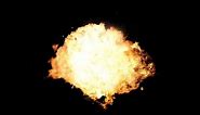 big fire explosion - black and green background - green screen effects - free use
