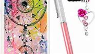 J3 Case, Samsung J3 Case, Liquid Glitter Case Bling Shiny Flowing Love Heart Cover Clear TPU Bumper for Samsung Galaxy J3 2017 Case with Stylus Pen Plug Dust - Dream Catcher Feather