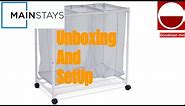 Mainstays 3 Bag Mesh Rolling Sorter Laundry Cart Unboxing