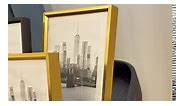4x6 5x7 Picture Frame （Set of 8）, Simple Modern Thin Aluminum Metal Photo Frames Suitable for 4x6 or 5x7 Desktop or Wall Collage (Gold)(Horizontal and vertical)