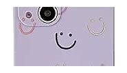 Caseative Funny Smile Face Silicone Soft Compatible with iPhone Case (Purple,iPhone 11)