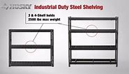 Husky 4-Tier Industrial Duty Steel Freestanding Garage Storage Shelving Unit in Black (77 in. W x 78 in. H x 24 in. D) N2W772478W4B