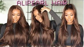 😍 PERFECT EFFORTLESS CHOCOLATE BROWN LONG LAYERED WIG INSTALL| BROWN GIRL FRIENDLY | ALIPEARL HAIR