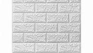 Art3d 30Pcs 3D Brick Wallpaper in White, Faux Foam Brick Wall Panels Peel and Stick, Waterproof for Bedroom, Living Room, and Laundry Decor (43.5Sq.Ft)