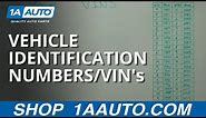 Decoding and Understanding Vehicle Identification Numbers / VIN's
