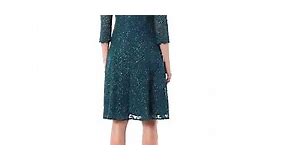 Alex Evenings Women's Midi Length Embroidered Party Dress