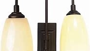 Westek LED Battery Operated Wall Sconce, 2 Pack - 4 Hour Auto Shut-Off Wireless Wall Sconce, 100 Lumens - Easy Install Battery Powered Sconce Light - Plastic with Bronze Finish