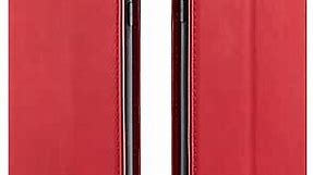 QLTYPRI iPhone 6 iPhone 6S Case, Premium PU Leather Cover TPU Bumper with Card Holder Kickstand Hidden Magnetic Adsorption Shockproof Flip Wallet Case for iPhone 6 iPhone 6S - Red