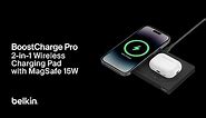 Belkin BoostCharge Pro 2-in-1 Wireless Charging Pad with Official MagSafe Charging 15W