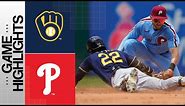 Brewers vs. Phillies Game Highlights (7/20/23) | MLB Highlights
