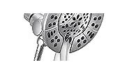 Delta Faucet 4-Spray In2ition Dual Shower Head with Handheld Spray, Detachable Chrome Showerheads & Handheld Showers, Handheld Shower Heads with Hose, Chrome 58499