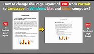 How to change the Page Layout of PDF from Portrait to Landscape in Windows, Mac and Linux computer ?