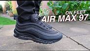 Nike Air Max 97 "Triple Black" On Feet!