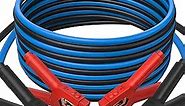 Powrun P025 Jumper Cables for 12/24V Car Battery, 1000A Heavy Duty Booster Cables with Carrying Bag, Jumper Cables Kit for Vehicles with up to 8.0 L Gas and 6.0L Diesel Engines