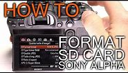 How to Format SD Card on Sony Alpha Camera