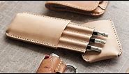 Making a Leather Pencil Case (Quietly)
