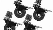 PIPE DECOR Swivel Caster Wheels for 1” Pipe (4-Pack), Casters for Pipe Legs with Locking Mechanism