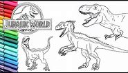 Drawing and Coloring Jurassic World Dinosaurs collection - How to Draw Color Dinosaurs for Children