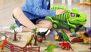 Dinosaur Toys for Kids 3-5, Dinosaur Skeleton Transport Truck Set with 12 Dinosaur Figures, Large Activity Play Mat, Dinosaur Gifts Toys for 3 Year Old Boys and Girls, Birthday, Party