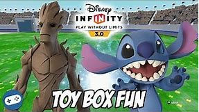 Groot and Stitch Disney Infinity 3.0 Toy Box Fun Gameplay