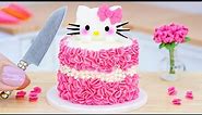 Satisfying Miniature Hello Kitty Cake Decorating - Best Strawberry Cake Recipe By Mini Tasty